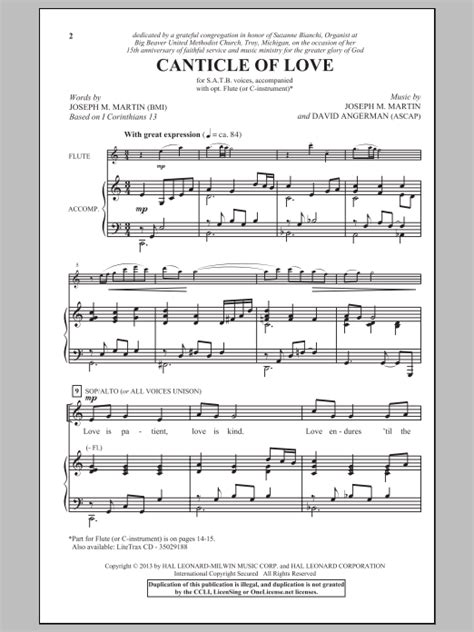 Thérèse’s Canticle Of Love - SATB Edition